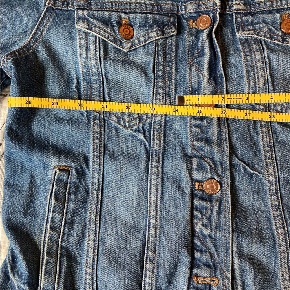 J.Crew cropped denim jacket, size small, warm blue. - Picture 5 of 6